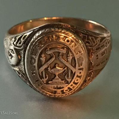 10k Gold 1930 Denton Texas High School class ring