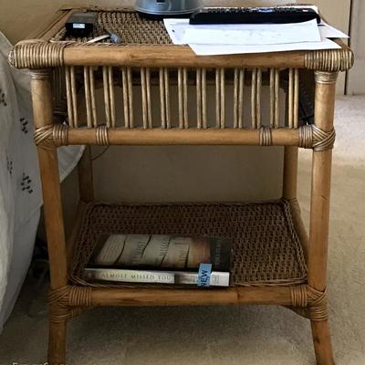 Pair of Vintage Rattan Night Stands