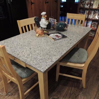 granite top kitchen table with four chairs