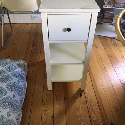 White night table with drawer
