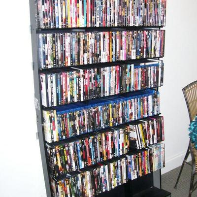 Large selection of movie DVDs - many are Blu-Ray