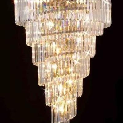 FREE SHIPPING IN U.S. ON THIS ITEM! VENINI STYLE CRYSTAL CHANDELIER WITH 7 TIER SPIRAL