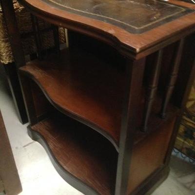 Mahogany Leather Top Bookcase