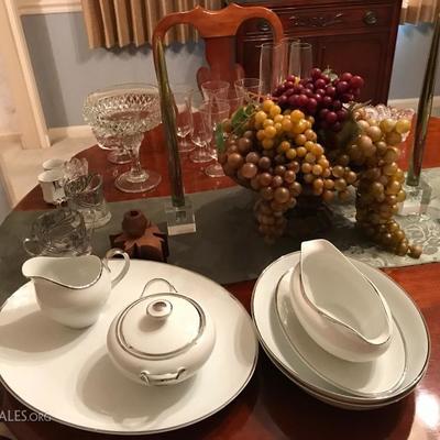 Vintage Rubber Grapes, serving pieces to China service for 12