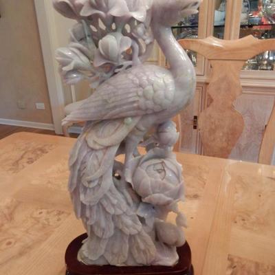 Lot # 100 2 pieces/  Pair of Jade Birds, Jade is lavender and apple green colors this pair of birds is intricately carved in the finest...