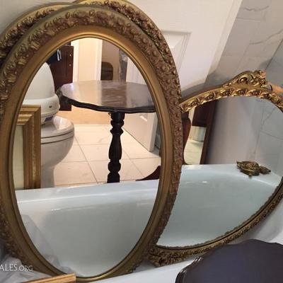 Vintage Framed Oval Mirrors