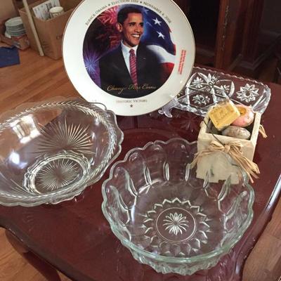 Commemorative Plate and glassware