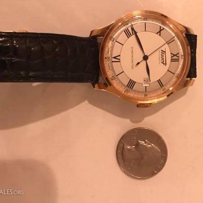 18k gold tissot chronometer w/ oversized xl case