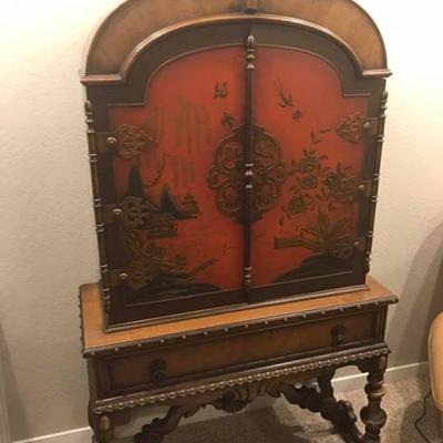 asian inspired antique cabinet by berkey & gay