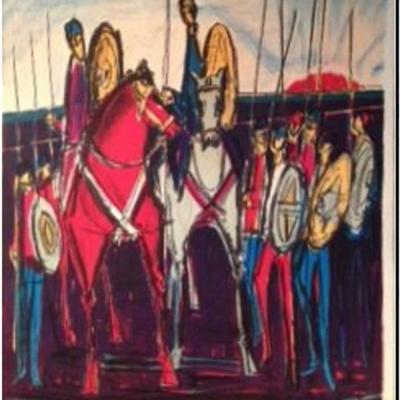 NISSAN ENGEL, (ISRAELI, 1931-2016) LITHOGRAPH FROM A PORTFOLIO OF 6 CIRCA 1964 PARIS, LANCERS, LIMITED EDITION