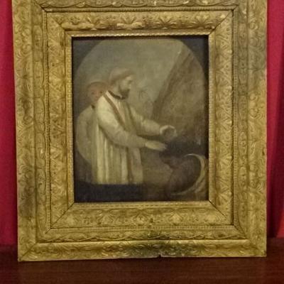 19TH CENTURY OIL ON CANVAS PAINTING, SAINT FRANCIS DE ASSISI, UNSIGNED, VERY GOOD CONDITION, 28