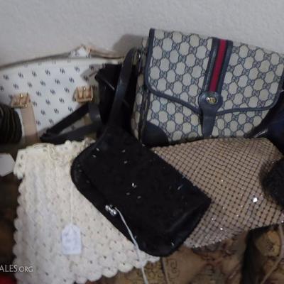 Dooney & Bourke & Gucci purse and vintage beaded evening purses