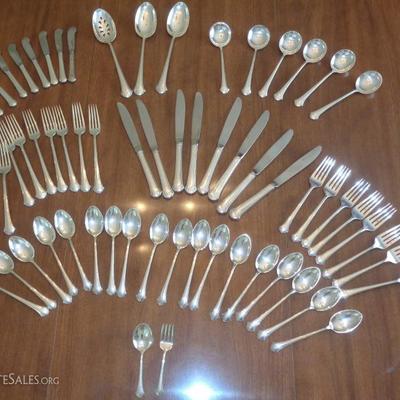 Towle Sterling silver flat ware set. 61 pieces Chip and Dale
