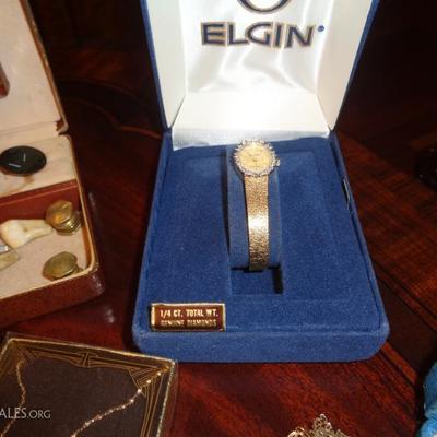 Elgin watch with diamonds