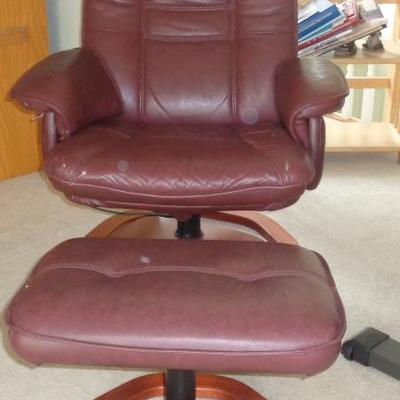 Leather Chair with ottoman