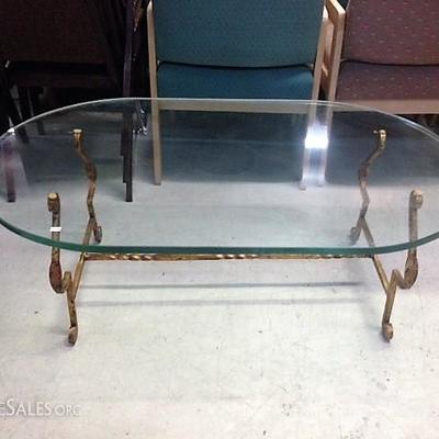 Metal and Glass Top Coffee Table