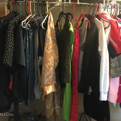 Lots of ladies clothing, mostly small sizes some new with tags, have shoes and boots as well 