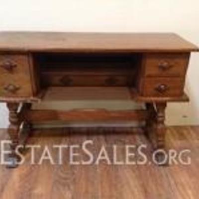 Vintage Solid Wood Writing Desk