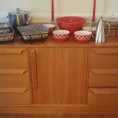 Buffet Cabinet, Glassware, Serving items