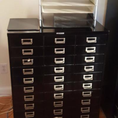 File cabinet with small drawers