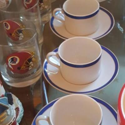 Cups and Saucers, redskins glasses