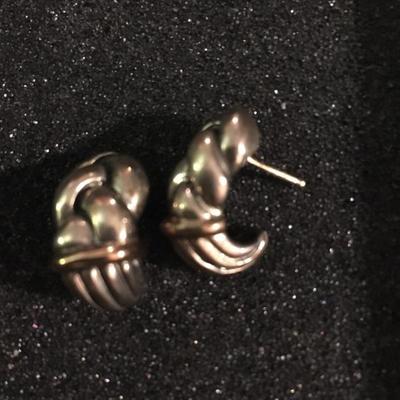 Sterling & 14 k gold earrings 