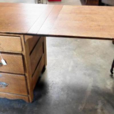 Oak Desk with Drop Down Table Feature