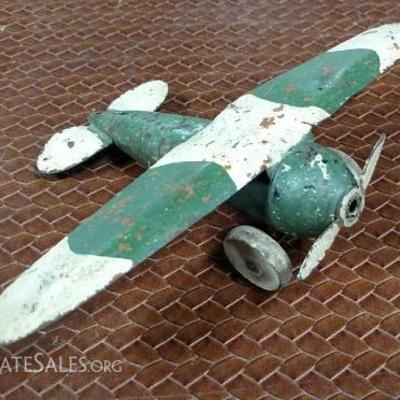 1920's Wyandotte (?) Pressed Metal Toy Airplane