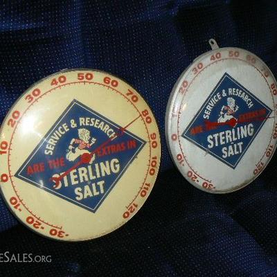 Sterling Salt advertising thermometers