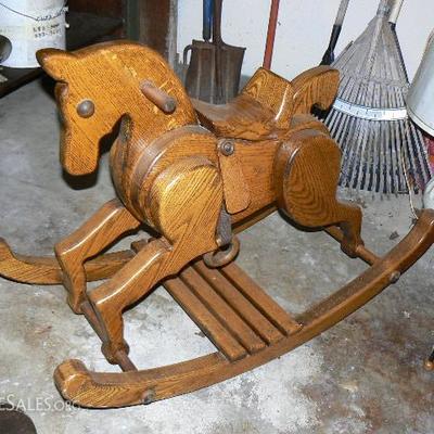 Oak rocking horse