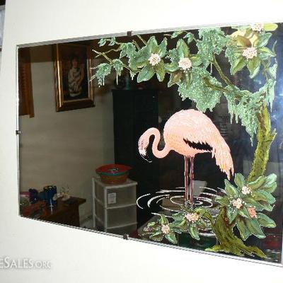 Mid Century flamingo mirror