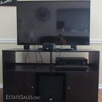 Black TV/Entertainment Stand with an LG 47