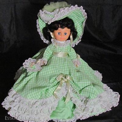 A Gambian Doll. A Southern Belle in Green Gingham Check Complete with Umbrella