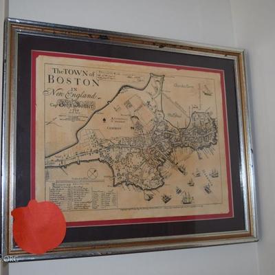 Boston framed map 
