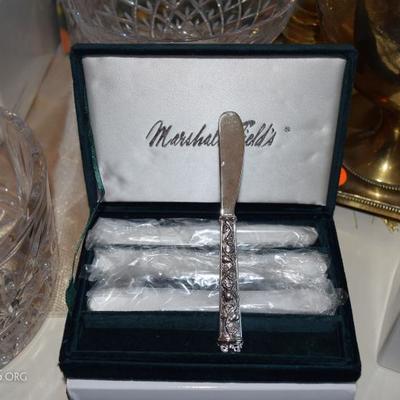 Marshall Field's butter knives with box 