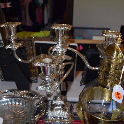 silver-plated candlestick 