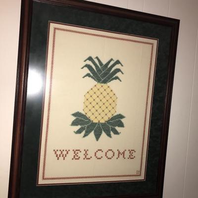 Cross Stitched Welcome Picture
