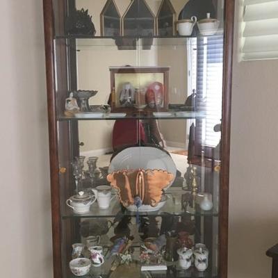 China hutch with collectibles 