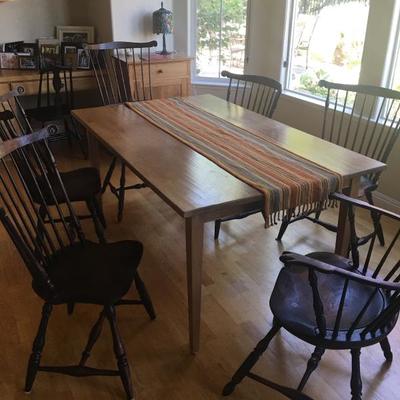 Wood Quaker table and chairs