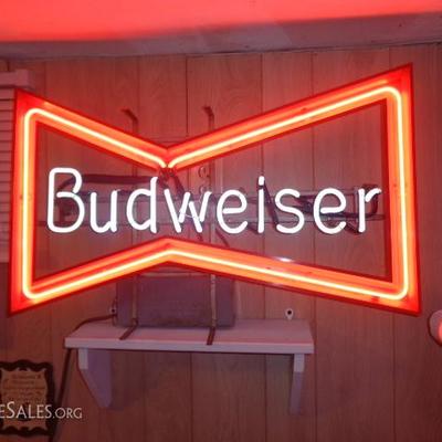 Budweiser neon sign. 32' x 22'.