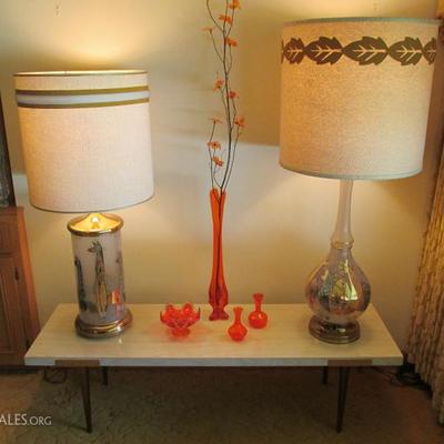 Retro Lamps and Coffee Table