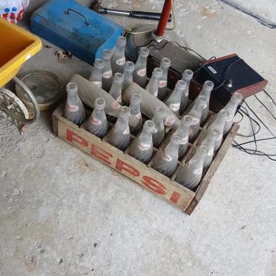 Wooden Pepsi Crate with Bottles