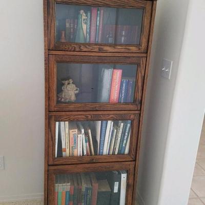 Antique bookcase with 4 glass doors