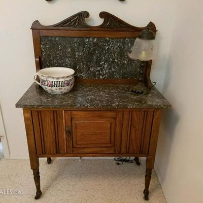 Antique commode with marble top