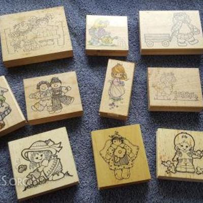 KCT037 Girls & Dolls Rubber Stamps Lot #7
