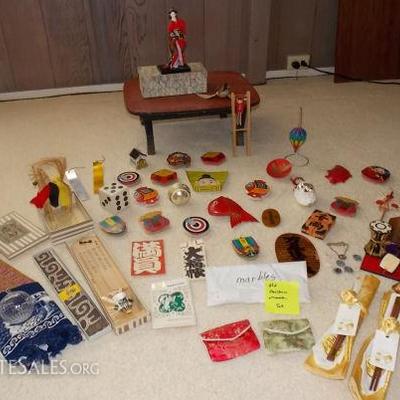 KCT068 Japanese Doll, Oriental Table,  Good Luck Ornaments, & More
