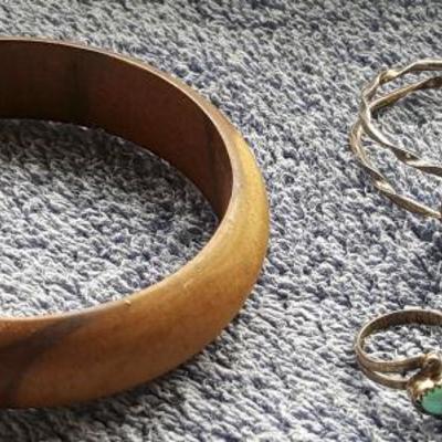 KCT050 Koa Bracelet, Turquoise Ring & Bracelet
