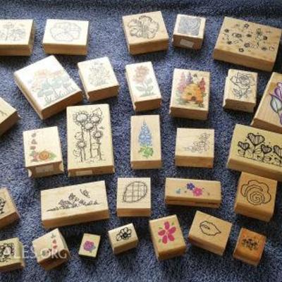 KCT032 Flower & Leaves Rubber Stamps Lot #4
