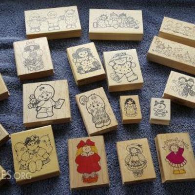 KCT038 Another Girls & Dolls Rubber Stamps Lot #8
