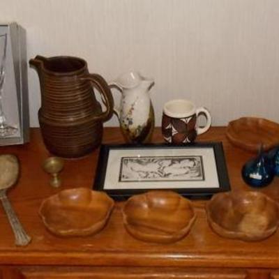 KCT065 Wooden Bowls, Gorham Crystal, Local Pottery & More
